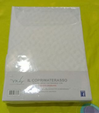 Coprimaterasso Matrimoniale Jersey Bianco