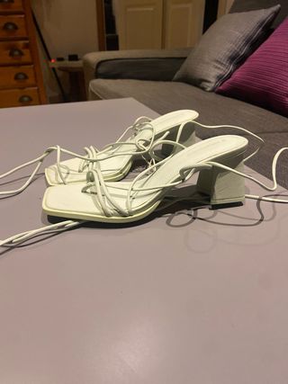 Sandalias tacón verde | nuevas