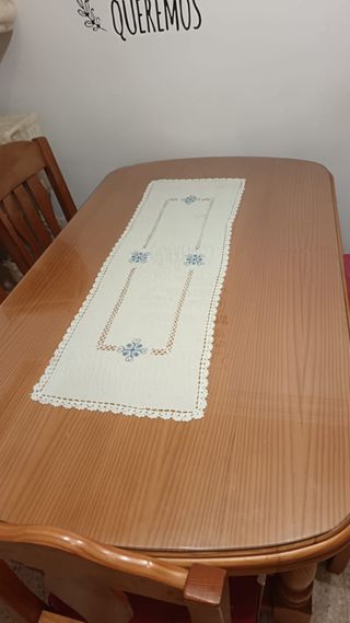 Mesa comedor madera - cristal