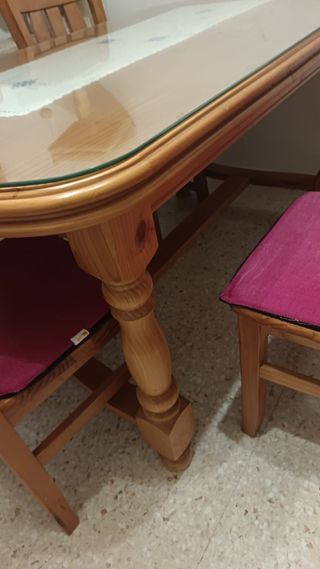 Mesa comedor madera - cristal