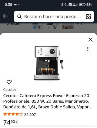 Cafetera Cecotec Espresso