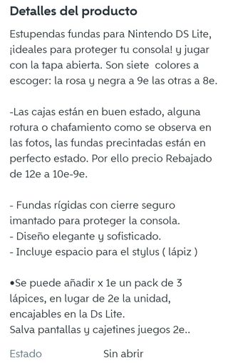 NUEVO.Fundas Oficial Nintendo DS Lite+lápiz