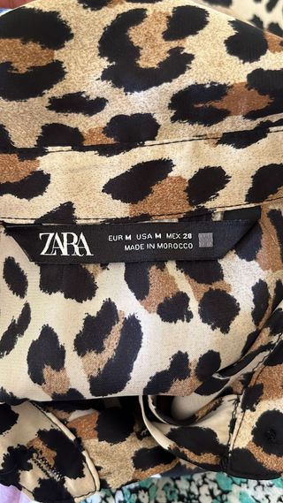 Blusa Zara leopardo satinada