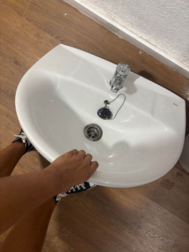 Lavabo cerámico blanco