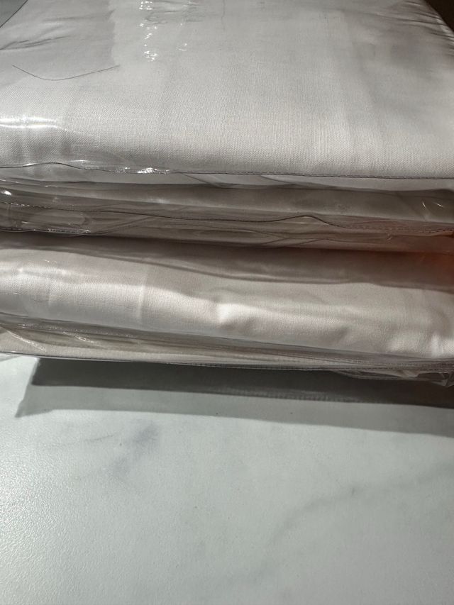 2 Juegos de sabanas blancas algodón cama de 90