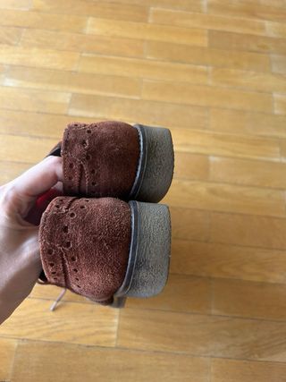 Zapatos piel ante vintage mujer mocasines