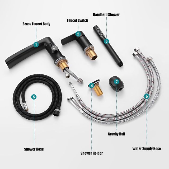 Grifo cascada bañera negro (NUEVO)