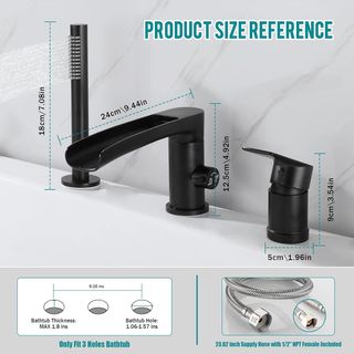 Grifo cascada bañera negro (NUEVO)