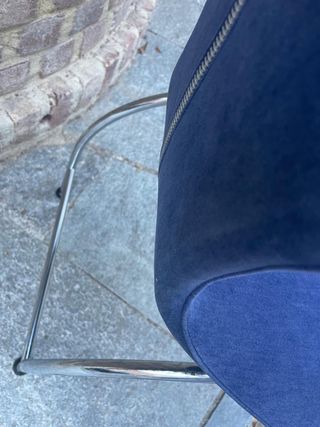 Sedia vintage blue acciaio