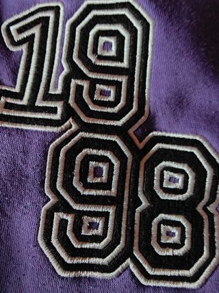 Cazadora universitaria morada