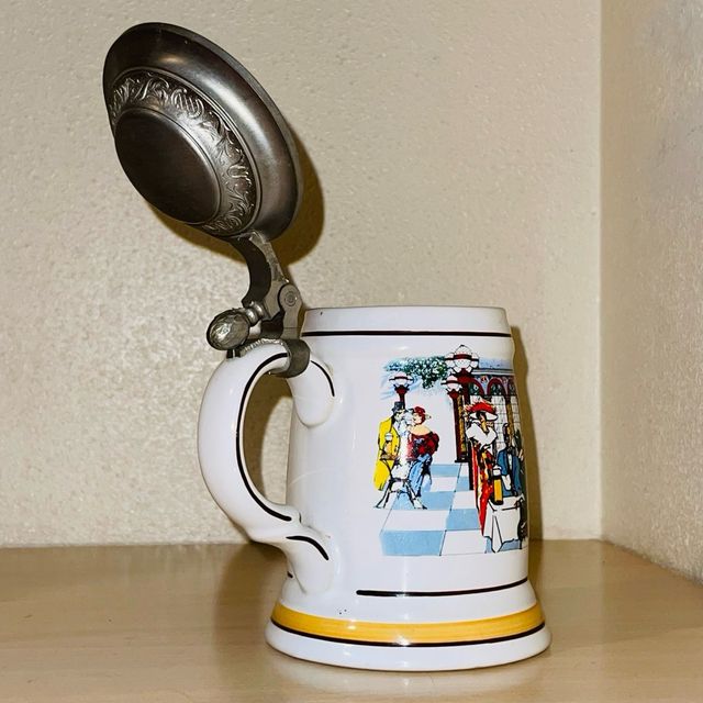 Jarra cerveza tapa peltre Mahou - San Miguel