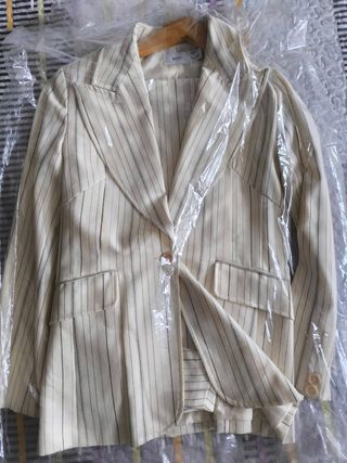 Traje chaqueta pantalón MANGO beige M