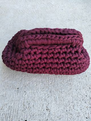 Clutch bag fatta a mano color Bordeaux