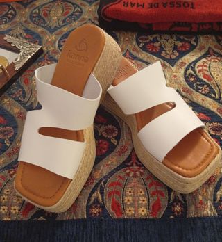 Ciabatte Kanna bianche in pelle