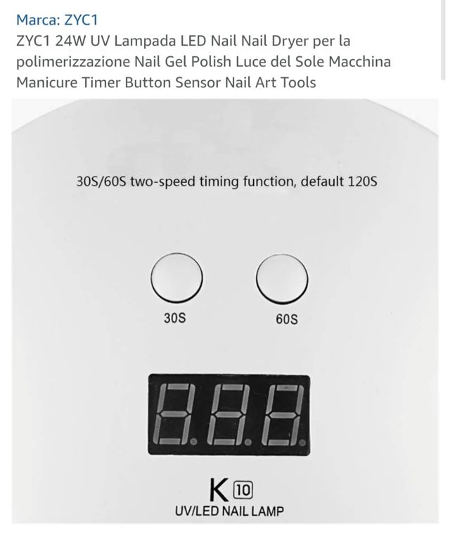 Lampada unghie UV/LED K10 bianca