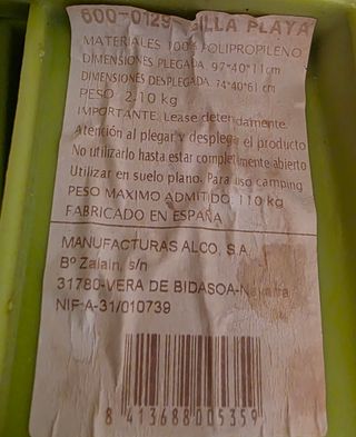 Silla Plegable De Playa/Camping