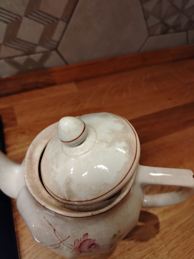 Teiera vintage Richard - porcellana beige/rosa