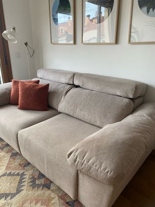 Sofá NUEVO beige - Gris, extensible 