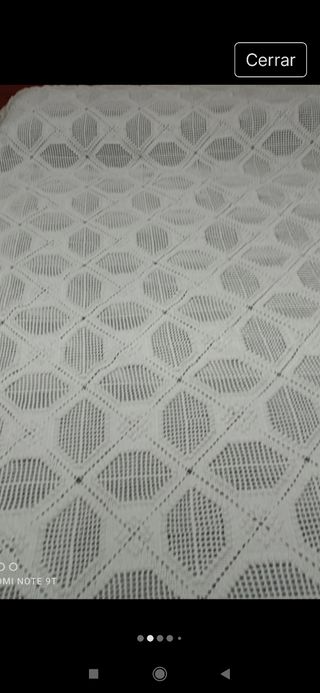 Colcha crochet algodón blanco matrimonio