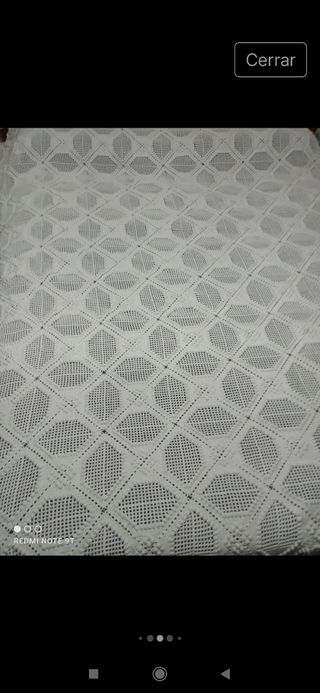 Colcha crochet algodón blanco matrimonio