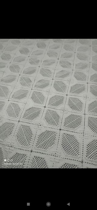 Colcha crochet algodón blanco matrimonio