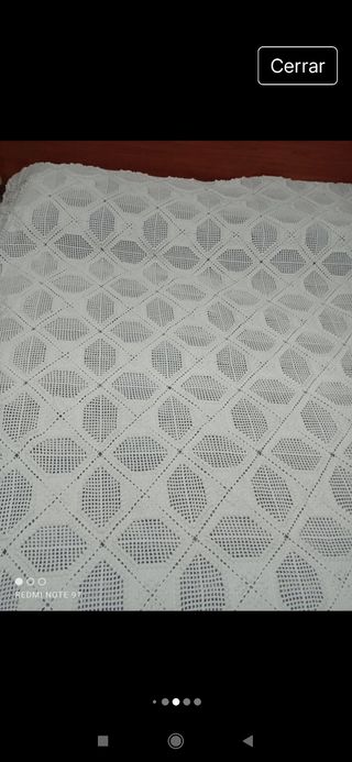 Colcha crochet algodón blanco matrimonio