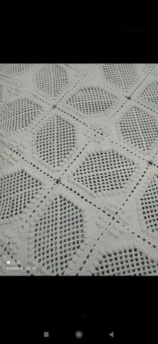 Colcha crochet algodón blanco matrimonio