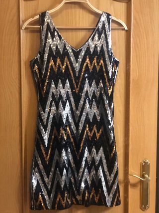 Vestido lentejuelas multicolor