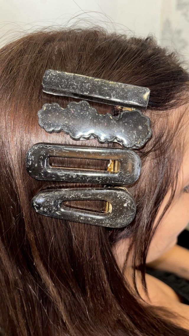 Set mollette capelli effetto marmo