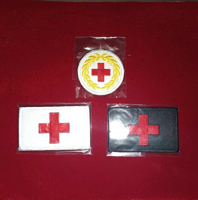 Lote de 3 Parches Cruz Roja: Velcro
