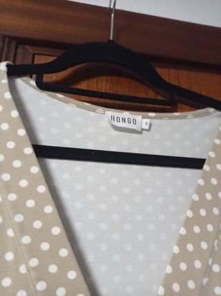Vestido lunares beige - asimétrico