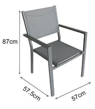 Sillas terraza aluminio-textileno grises