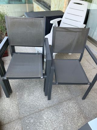 Sillas terraza aluminio-textileno grises