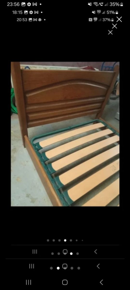 Cama madera 1.35 marrón