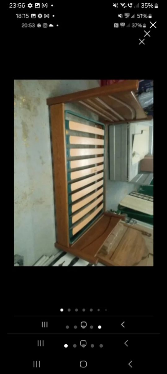Cama madera 1.35 marrón
