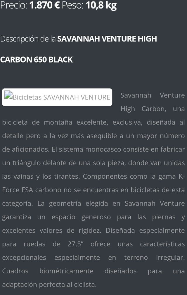 Bicicleta de montanha Savannah Carbon