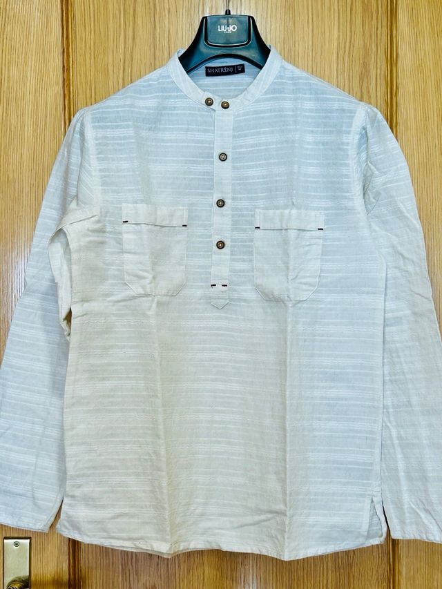 Camisa Unisex Lino Crudo.