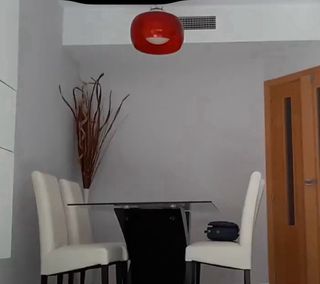 Lampara vintage roja. Juego 3u: techo, mesa y pie