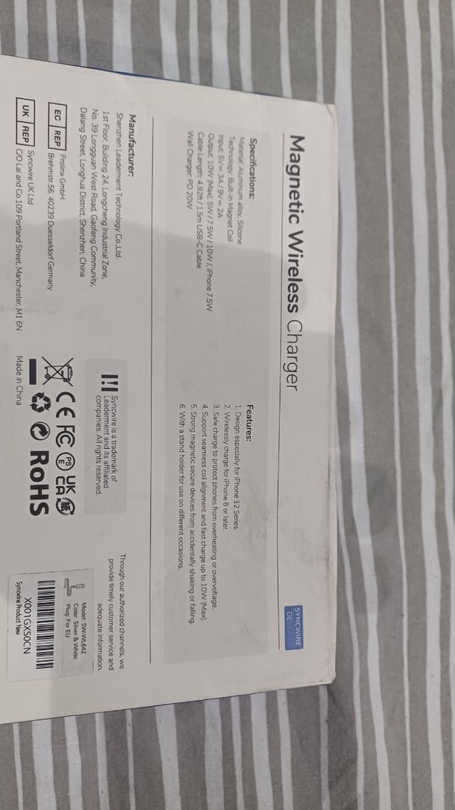 Cargador inalámbrico magnético SYNCWIRE