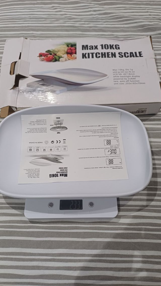 Báscula digital 10kg: Mascotas & Cocina