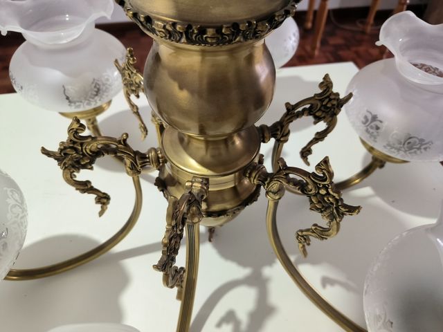 Lampara techo dorada 5 luces