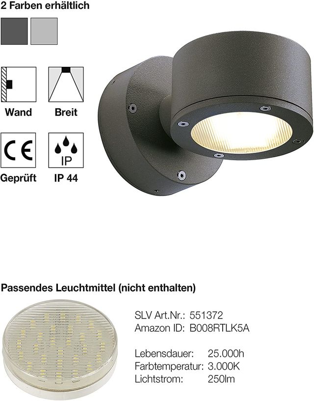 Lámparas aplique pared exterior o int SLV SITRA