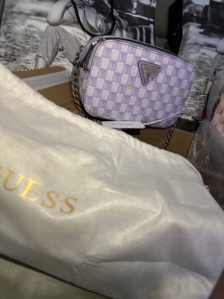 2 bolsos Guess - rosa y lila originales y cartera