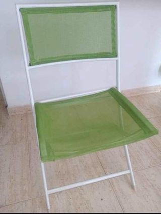 Silla plegable jardín - verde y blanca