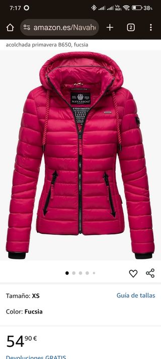 Chaqueta acolchada Navahoo roja TALLA - S 