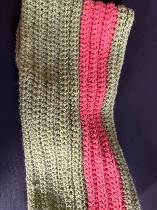 Bandana Diadema tejida a mano - Verde y Naranja