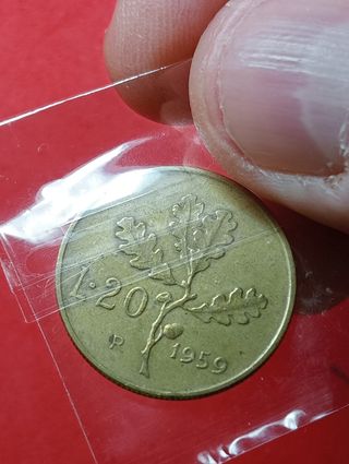 3 Monete Italia 20 Lire 1957-58-59.