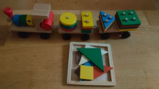 Tren de madera educativo