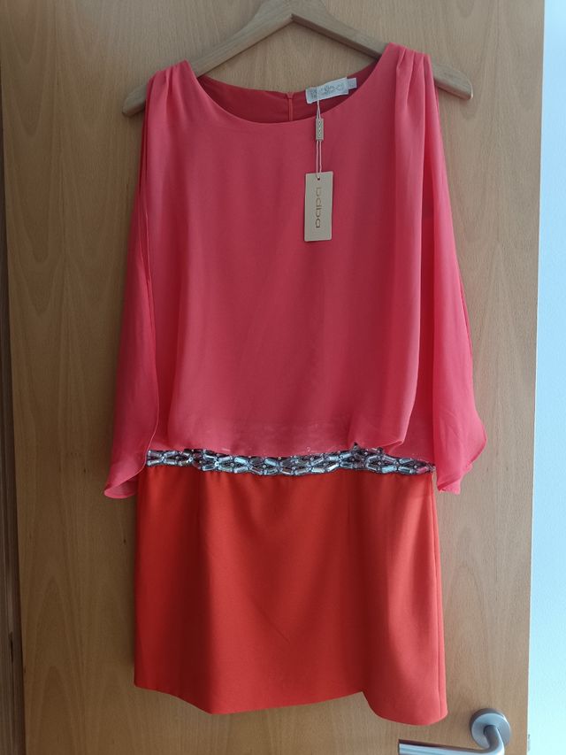 Vestido corto Baba - Coral