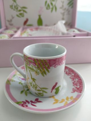 Juego Cafeteras 6 tazas porcelana